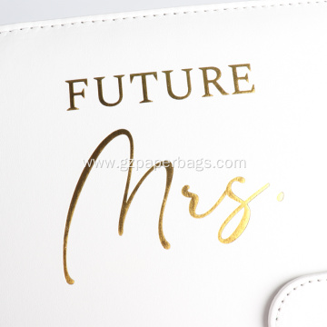 Loose Leaf White Leather Wedding Planning Journal